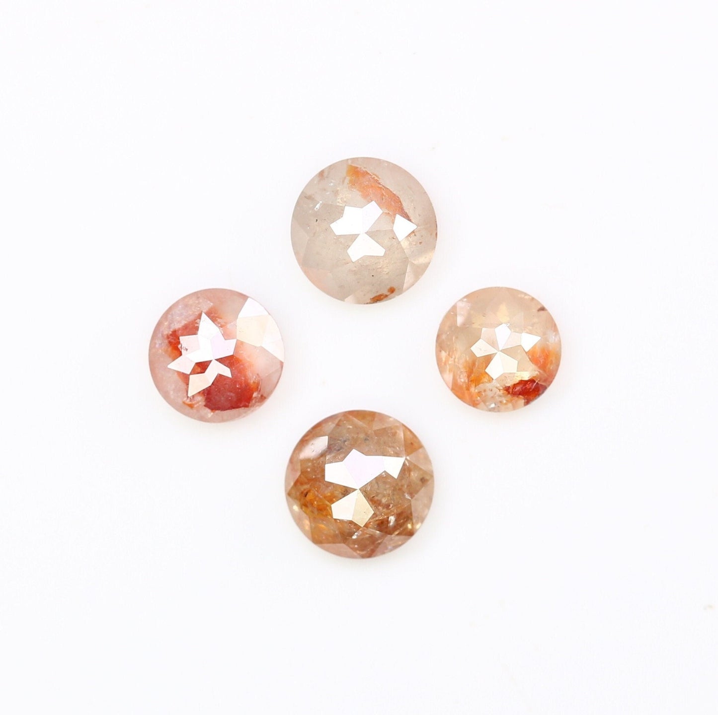 1.02 TCW Peach Rose Cut Round Loose Real Diamonds For Engagement Ring ll Gift For Her ll Gift For Mom ll Gift For Daughter ll Gift For Buddy