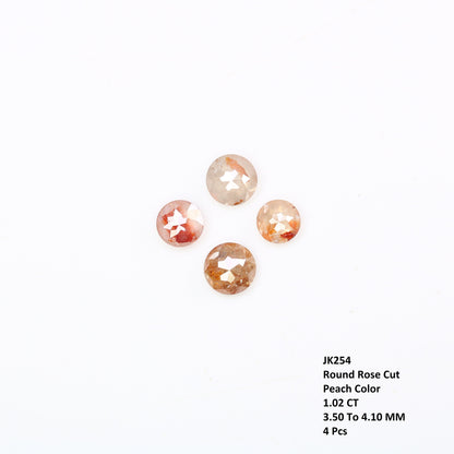 1.02 TCW Peach Rose Cut Round Loose Real Diamonds For Engagement Ring ll Gift For Her ll Gift For Mom ll Gift For Daughter ll Gift For Buddy