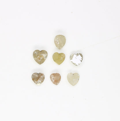 Loose Heart Shape Grey Natural Diamond For Handmade JewelryFor Gold Ring Diamonds