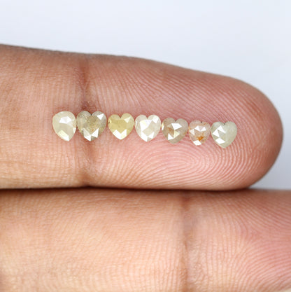 Loose Heart Shape Grey Natural Diamond For Handmade JewelryFor Gold Ring Diamonds