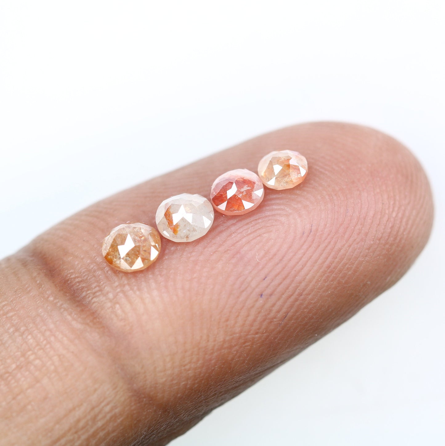 1.02 TCW Peach Rose Cut Round Loose Real Diamonds For Engagement Ring ll Gift For Her ll Gift For Mom ll Gift For Daughter ll Gift For Buddy