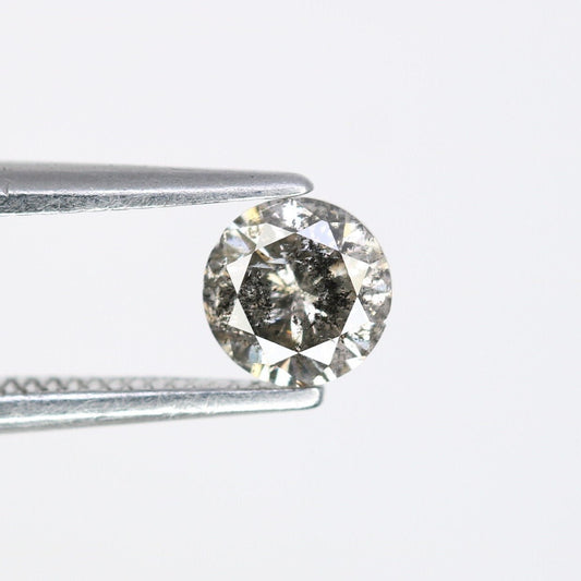 0.41 Carat Round Brilliant Cut Salt and Pepper Diamond | Ideal for Custom Gold Rings | Unique Engagement or Wedding Jewelry