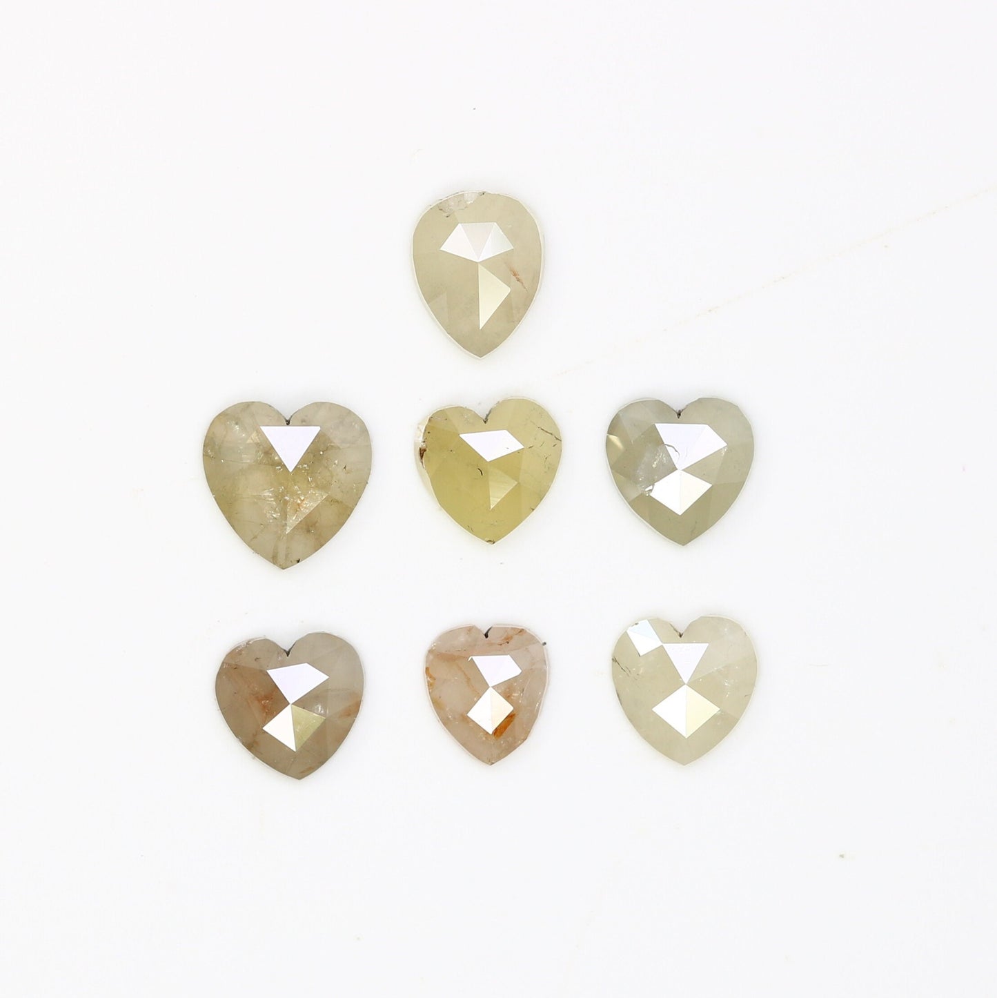 Loose Heart Shape Grey Natural Diamond For Handmade JewelryFor Gold Ring Diamonds