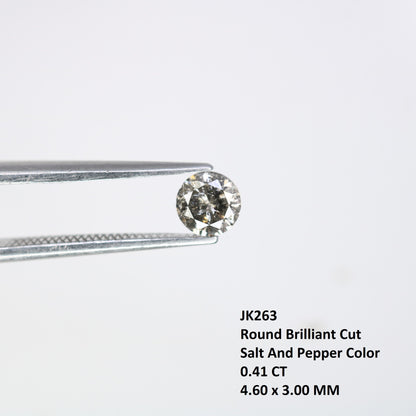 0.41 Carat Round Brilliant Cut Salt and Pepper Diamond | Ideal for Custom Gold Rings | Unique Engagement or Wedding Jewelry