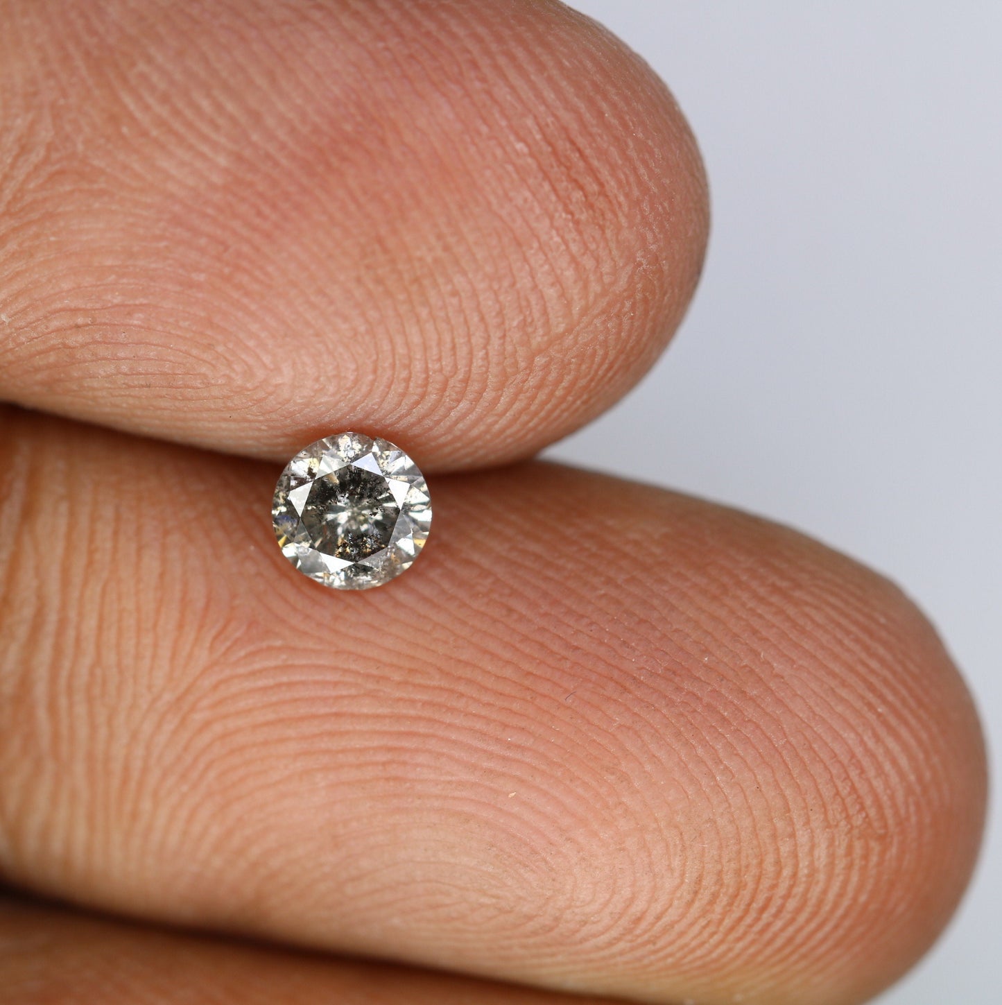 0.41 Carat Round Brilliant Cut Salt and Pepper Diamond | Ideal for Custom Gold Rings | Unique Engagement or Wedding Jewelry