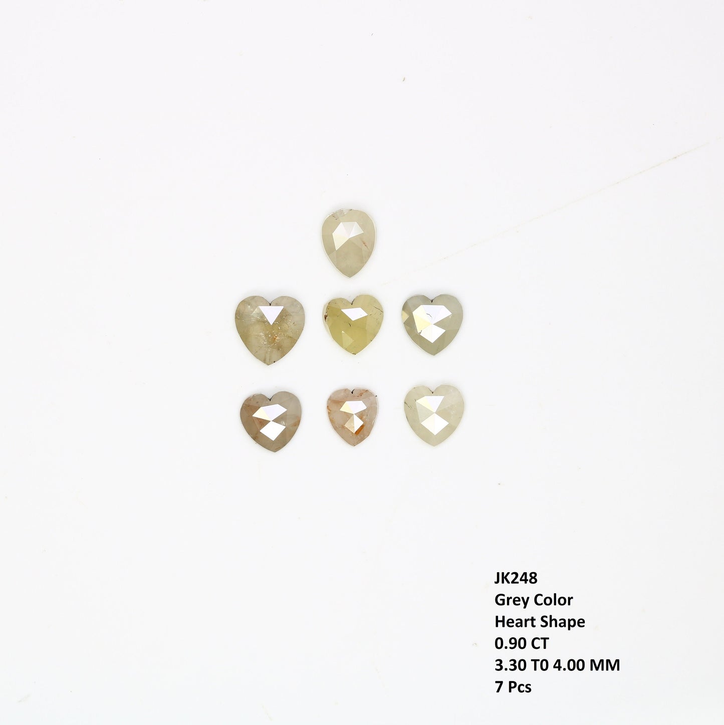 Loose Heart Shape Grey Natural Diamond For Handmade JewelryFor Gold Ring Diamonds