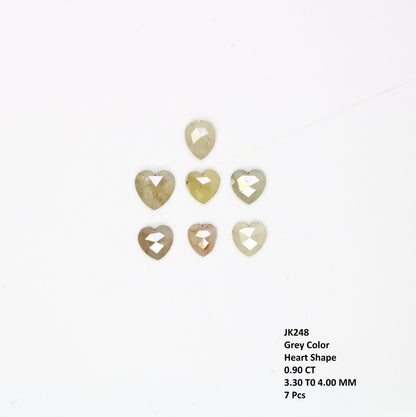 Loose Heart Shape Grey Natural Diamond For Handmade JewelryFor Gold Ring Diamonds