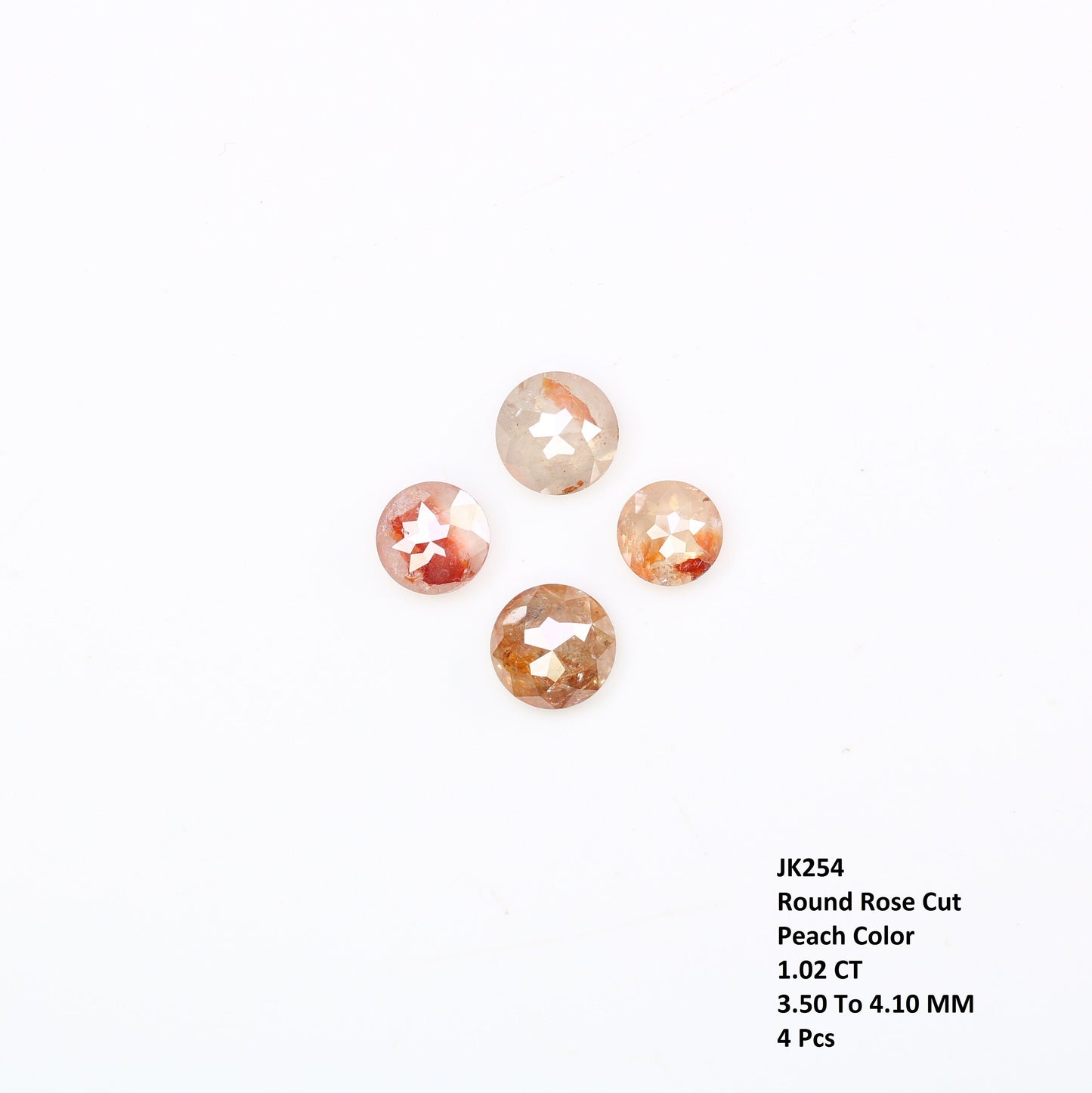 1.02 TCW Peach Rose Cut Round Loose Real Diamonds For Engagement Ring ll Gift For Her ll Gift For Mom ll Gift For Daughter ll Gift For Buddy