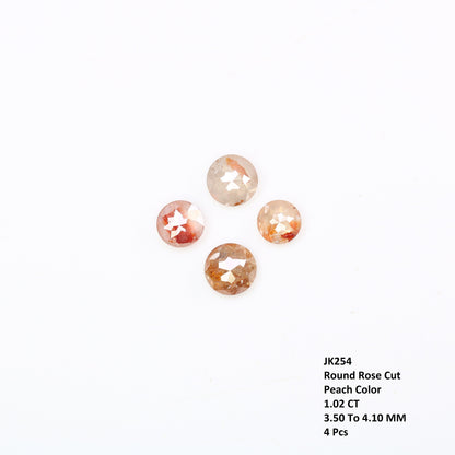 1.02 TCW Peach Rose Cut Round Loose Real Diamonds For Engagement Ring ll Gift For Her ll Gift For Mom ll Gift For Daughter ll Gift For Buddy