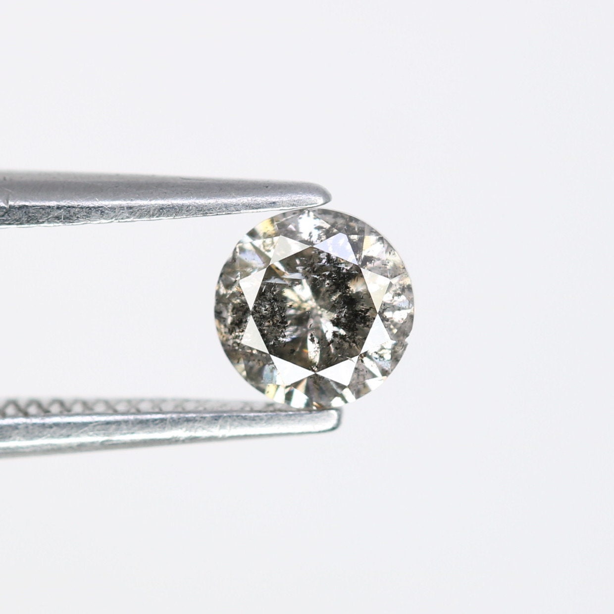 0.41 Carat Round Brilliant Cut Salt and Pepper Diamond | Ideal for Custom Gold Rings | Unique Engagement or Wedding Jewelry