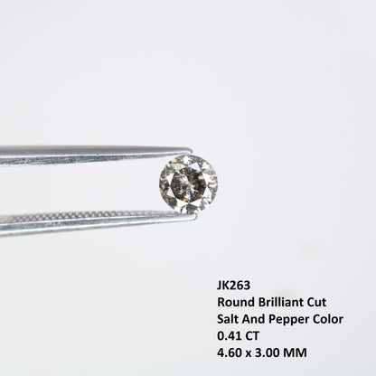 0.41 Carat Round Brilliant Cut Salt and Pepper Diamond | Ideal for Custom Gold Rings | Unique Engagement or Wedding Jewelry