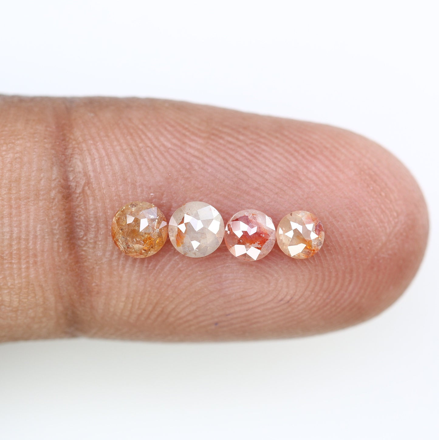 1.02 TCW Peach Rose Cut Round Loose Real Diamonds For Engagement Ring ll Gift For Her ll Gift For Mom ll Gift For Daughter ll Gift For Buddy