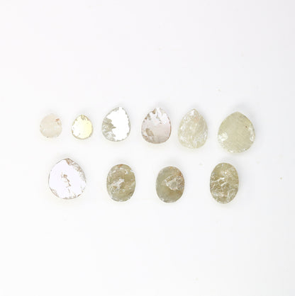 10 pcs Loose Grey Rose Cut Rustic Diamond For RingFor Gold Ring Diamonds
