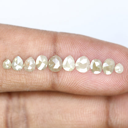 10 pcs Loose Grey Rose Cut Rustic Diamond For RingFor Gold Ring Diamonds