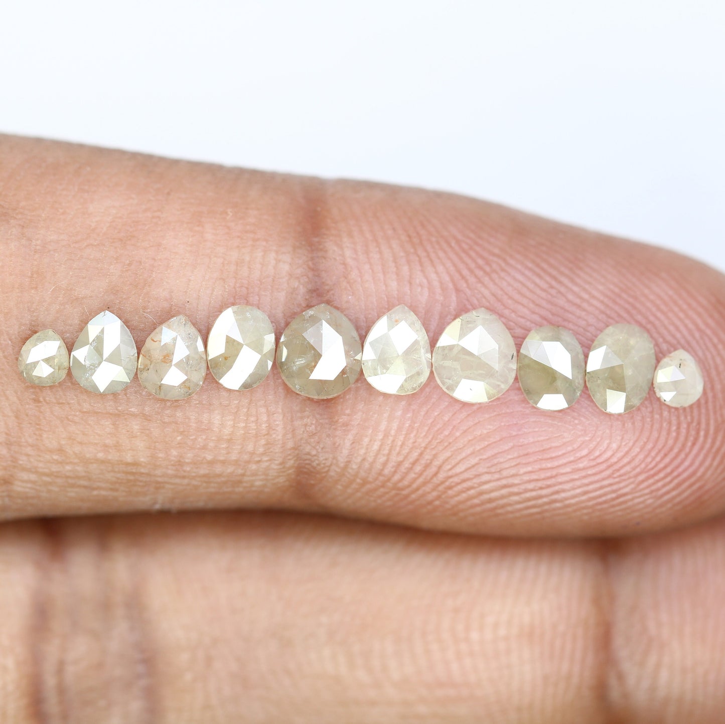 10 pcs Loose Grey Rose Cut Rustic Diamond For RingFor Gold Ring Diamonds