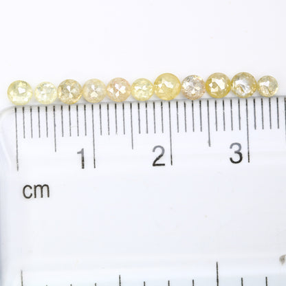 Color Diamonds Old Rose Cut Round/ Yellow Diamond Rose Cut Size Approx 2.9 - 3.5 mm /Rare Diamond CollectionFor Gold Ring Diamonds