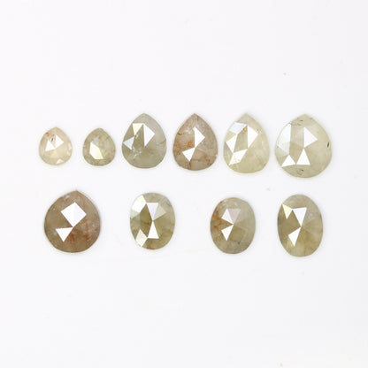 10 pcs Loose Grey Rose Cut Rustic Diamond For RingFor Gold Ring Diamonds