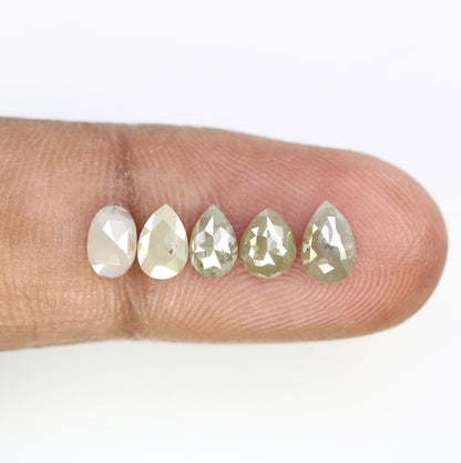 2.06 CT Pear Shaped Salt and Pepper Natural Diamond for Engagement Ring | Wedding Ring | Unique Loose Diamond for Gold Ring Jewelry