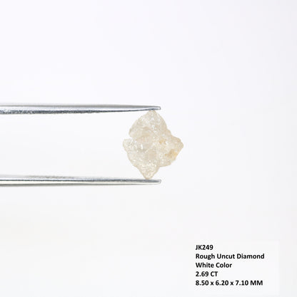2.69 CT Natural Rough White Diamond | Raw Conflict Diamond | Raw Loose Diamond For Ring | Raw Uncut Diamond | Rough Diamond Jewelry Gift