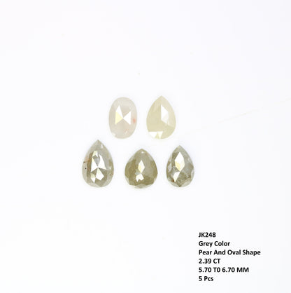 2.06 CT Pear Shaped Salt and Pepper Natural Diamond for Engagement Ring | Wedding Ring | Unique Loose Diamond for Gold Ring Jewelry