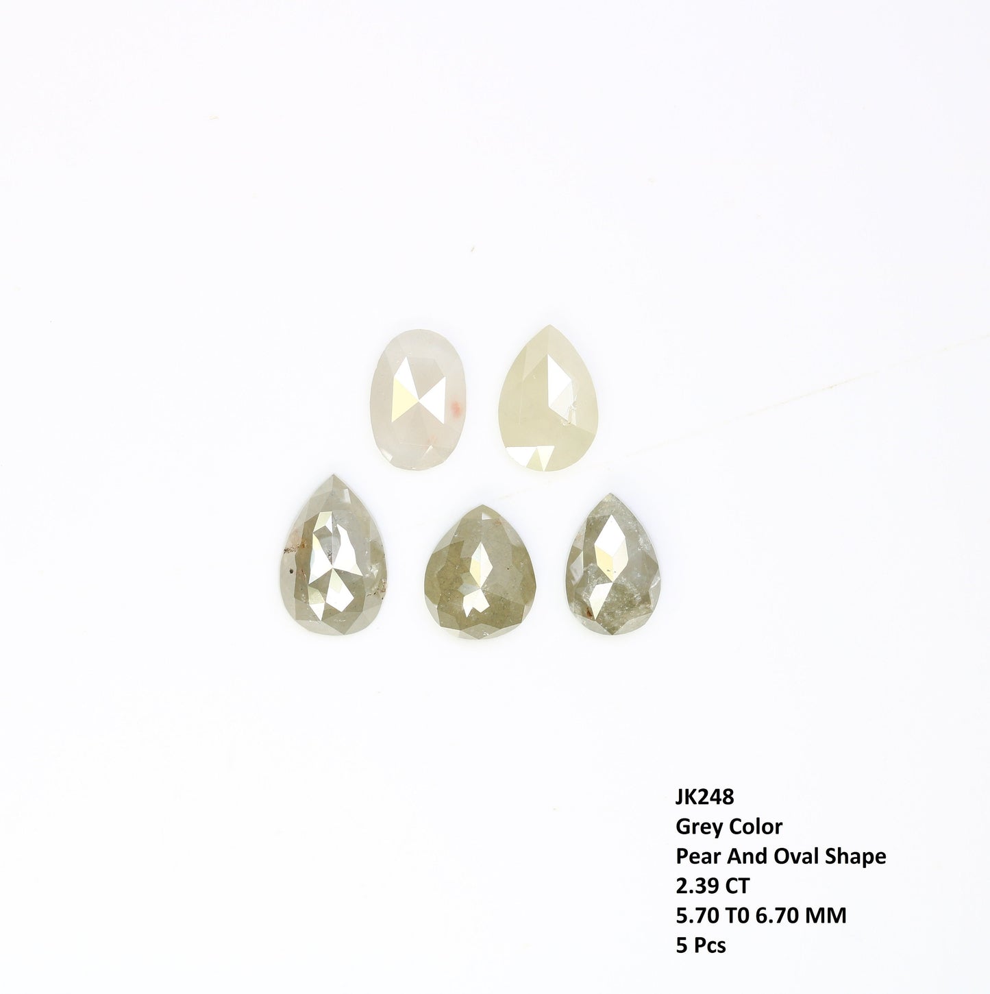 2.06 CT Pear Shaped Salt and Pepper Natural Diamond for Engagement Ring | Wedding Ring | Unique Loose Diamond for Gold Ring Jewelry