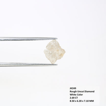 2.69 CT Natural Rough White Diamond | Raw Conflict Diamond | Raw Loose Diamond For Ring | Raw Uncut Diamond | Rough Diamond Jewelry Gift