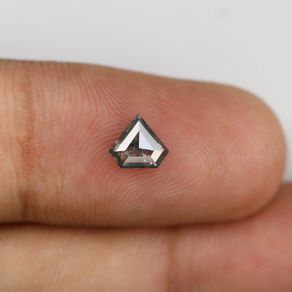 0.63 CT Shield Cut Natural Salt and Pepper Diamond For handmade necklace pendant Black/Grey crystal Diamond for Engagement Gold Ring Gift