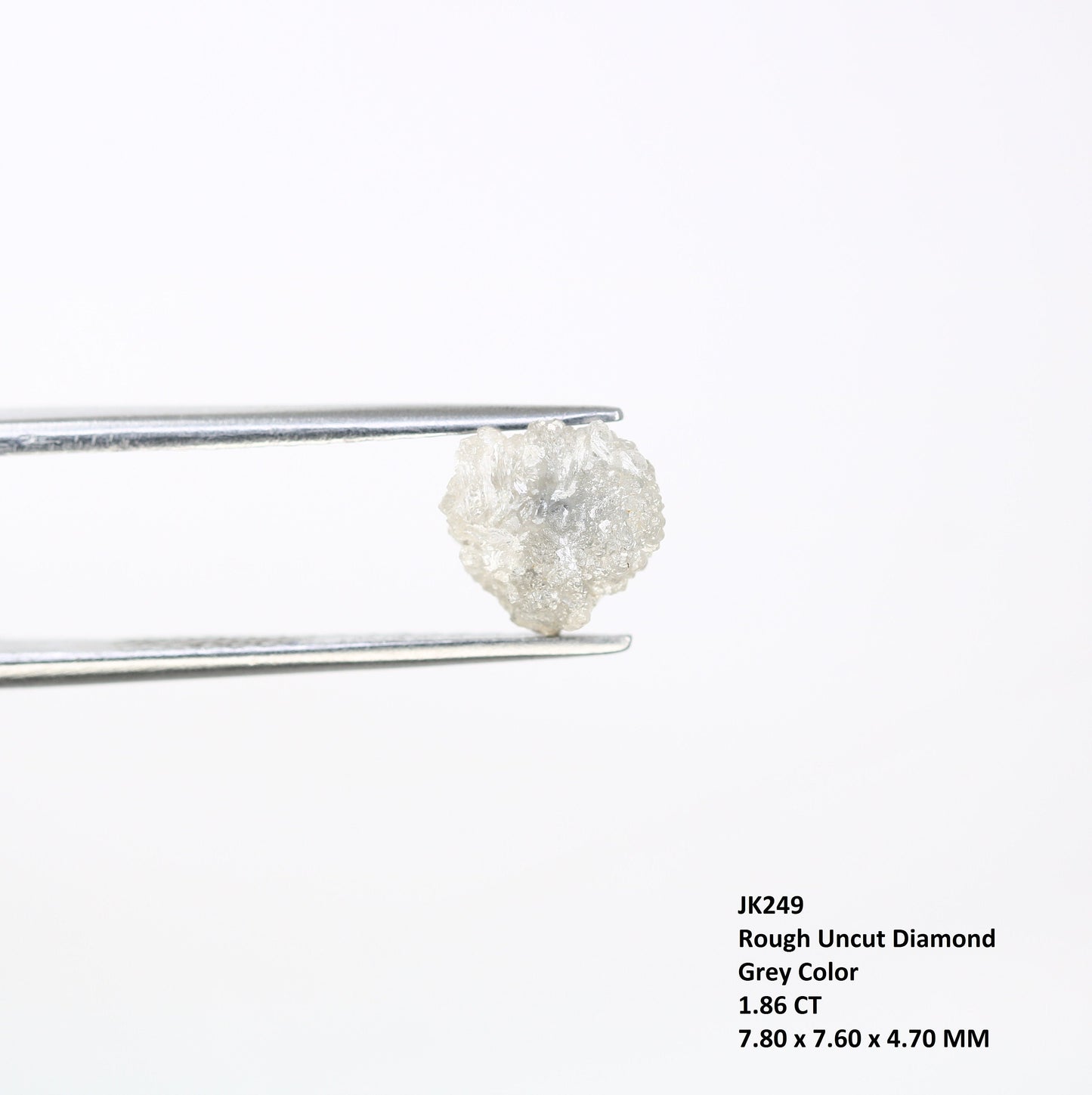 1.86 CT Grey Uncut Raw Salt and Pepper - Loose Rough Diamond - Raw Irregular Shape - Customize Jewelry - Sale Offer - Christmas Gift
