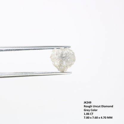 1.86 CT Grey Uncut Raw Salt and Pepper - Loose Rough Diamond - Raw Irregular Shape - Customize Jewelry - Sale Offer - Christmas Gift
