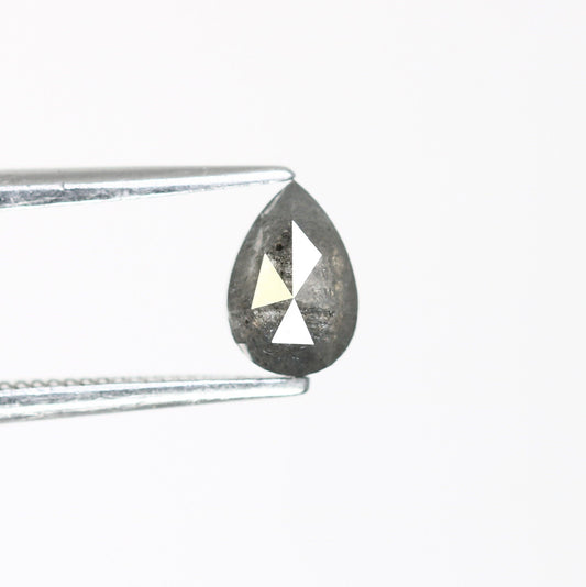 0.59 CT Salt And Pepper Diamond Pear Dainty RingFor Gold Ring Diamonds