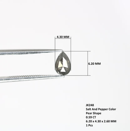 0.59 CT Salt And Pepper Diamond Pear Dainty RingFor Gold Ring Diamonds
