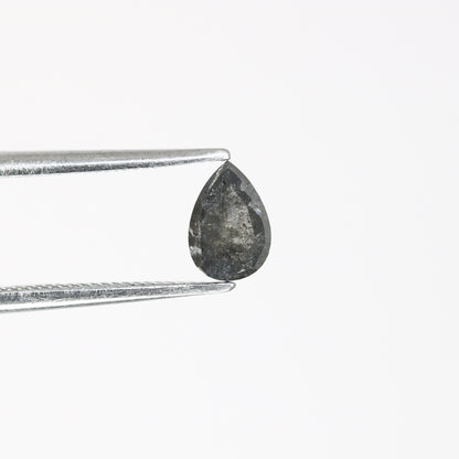 0.59 CT Salt And Pepper Diamond Pear Dainty RingFor Gold Ring Diamonds
