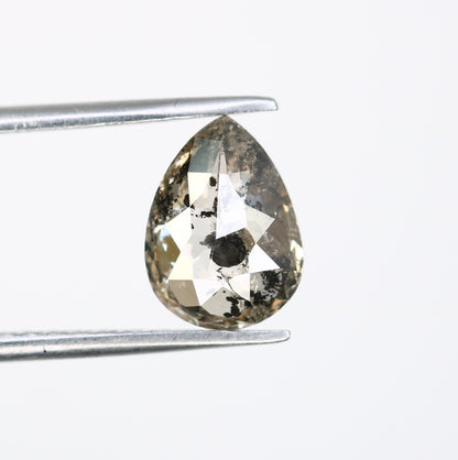 1.64 CT 9.2mm Pear Shape Salt and Pepper Polished Diamond Ring | Stunning Diamond Pendant | Perfect Gift for Wife or Sister |