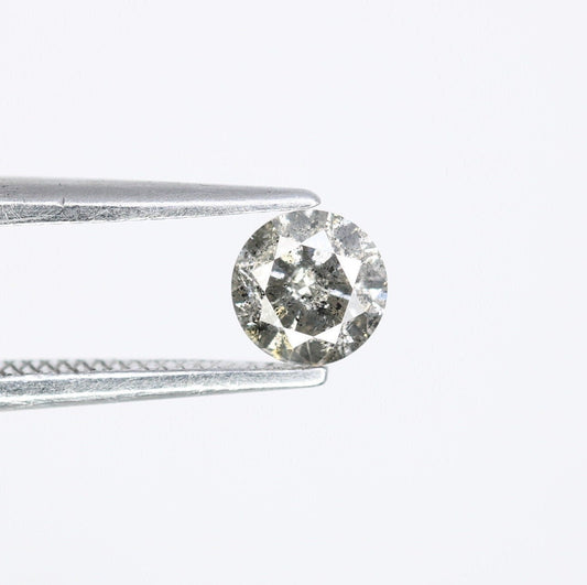 0.37 Carat Round Brilliant Cut Salt and Pepper Diamond | Perfect for Custom Gold Rings | Unique Engagement or Wedding Jewelry