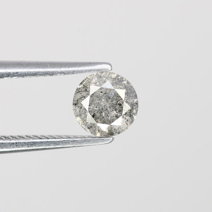 0.47 Carat Round Brilliant Cut Salt and Pepper Diamond | Ideal for Custom Gold Rings | Unique Engagement or Wedding Jewelry