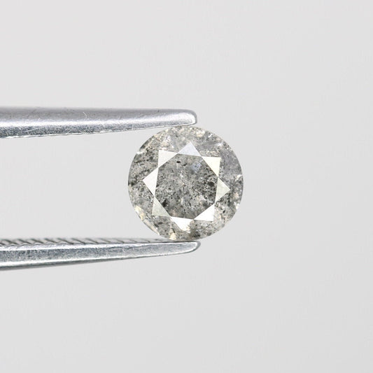 0.47 Carat Round Brilliant Cut Salt and Pepper Diamond | Ideal for Custom Gold Rings | Unique Engagement or Wedding Jewelry