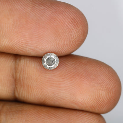 0.47 Carat Round Brilliant Cut Salt and Pepper Diamond | Ideal for Custom Gold Rings | Unique Engagement or Wedding Jewelry