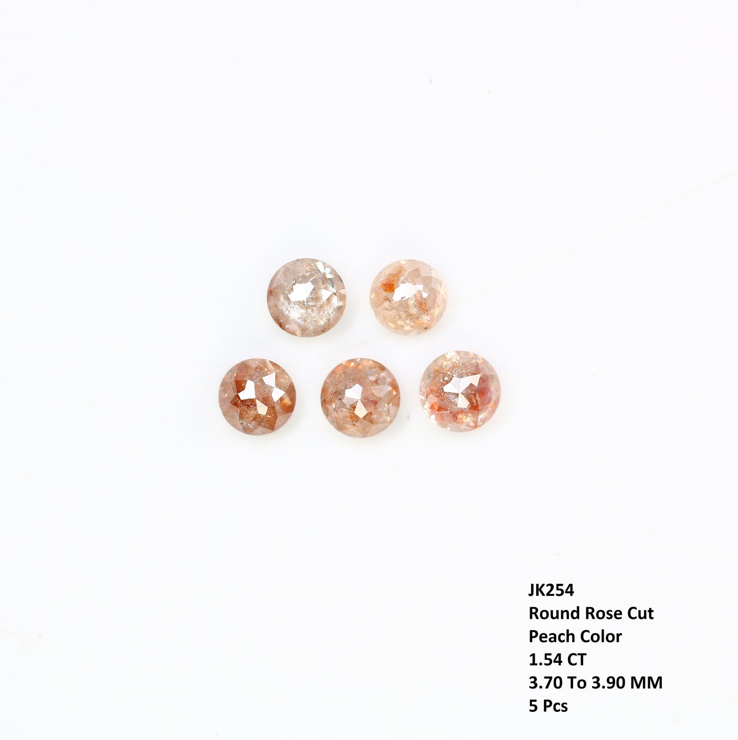 1.54 CT Peach Rose Cut Round Real Loose Diamonds For Promise Ring ll Gift For Girlfriend ll Gift For Her ll Gift For Best Friend Diamonds