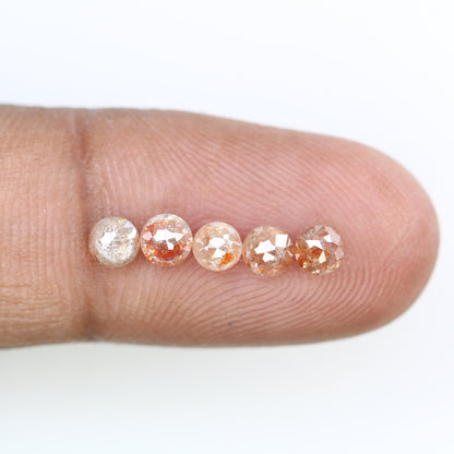 1.54 CT Peach Rose Cut Round Real Loose Diamonds For Promise Ring ll Gift For Girlfriend ll Gift For Her ll Gift For Best Friend Diamonds