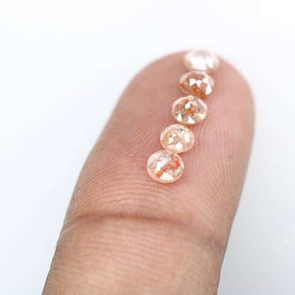 1.54 CT Peach Rose Cut Round Real Loose Diamonds For Promise Ring ll Gift For Girlfriend ll Gift For Her ll Gift For Best Friend Diamonds
