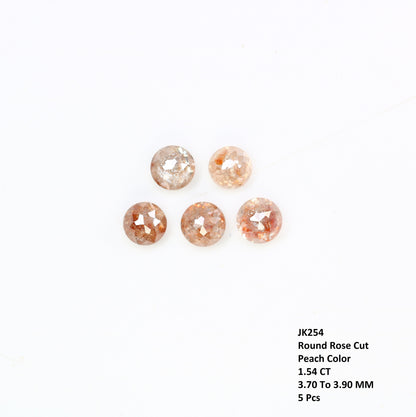 1.54 CT Peach Rose Cut Round Real Loose Diamonds For Promise Ring ll Gift For Girlfriend ll Gift For Her ll Gift For Best Friend Diamonds