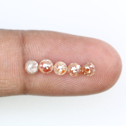 1.54 CT Peach Rose Cut Round Real Loose Diamonds For Promise Ring ll Gift For Girlfriend ll Gift For Her ll Gift For Best Friend Diamonds