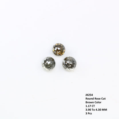 1.17 CT Rose Cut Salt and Pepper Natural Brown Real Loose Diamonds For Wedding RingFor Gold Ring Diamonds
