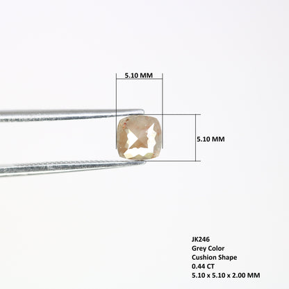 0.44 CT Cushion Cut Grey Diamond - Elegant Gold Ring Gemstone & Unique, Stylish Jewelry Design