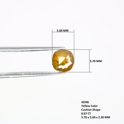 0.67 CT Yellow Cushion Cut Diamond - Perfect for Statement Ring & Stunning Gold Jewelry Design