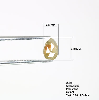 0.65 CT Green Pear Shape Diamond For RingFor Gold Ring Diamonds