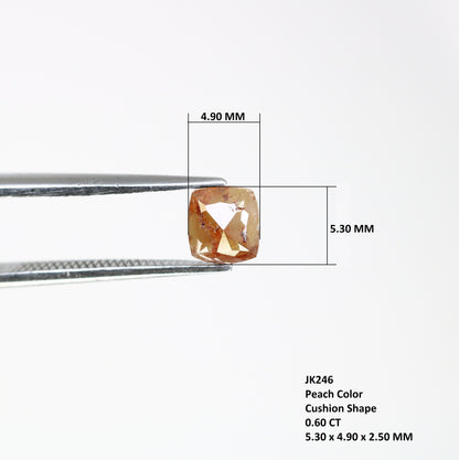 0.60 CT Peach Cushion Cut Diamond - Ideal for Gold Rings & Elegant, Unique Jewelry Designs