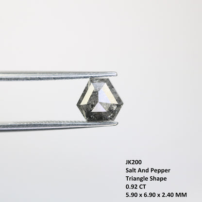 0.92 CT Salt and Pepper Natural Loose Diamond, Triangle Cut for Handmade Necklace Pendant, Diamond Bracelet Engagement Gold Ring For Women