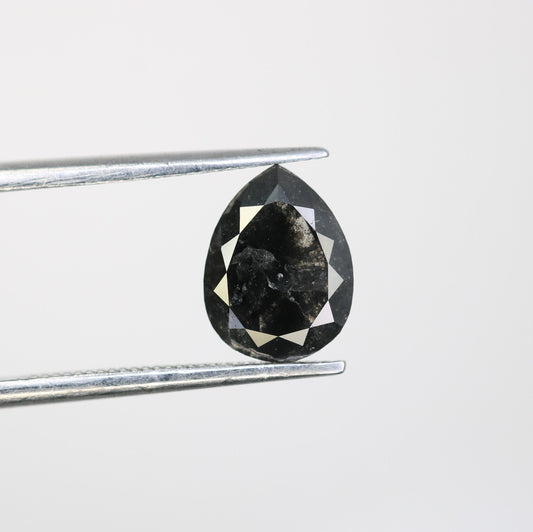 1.96 CT Salt and Pepper Pear Shape Diamond For Wedding Jewelry | Gift For Wife | Gift For Husband | Birthday Gift | Christmas Gift Diamonds