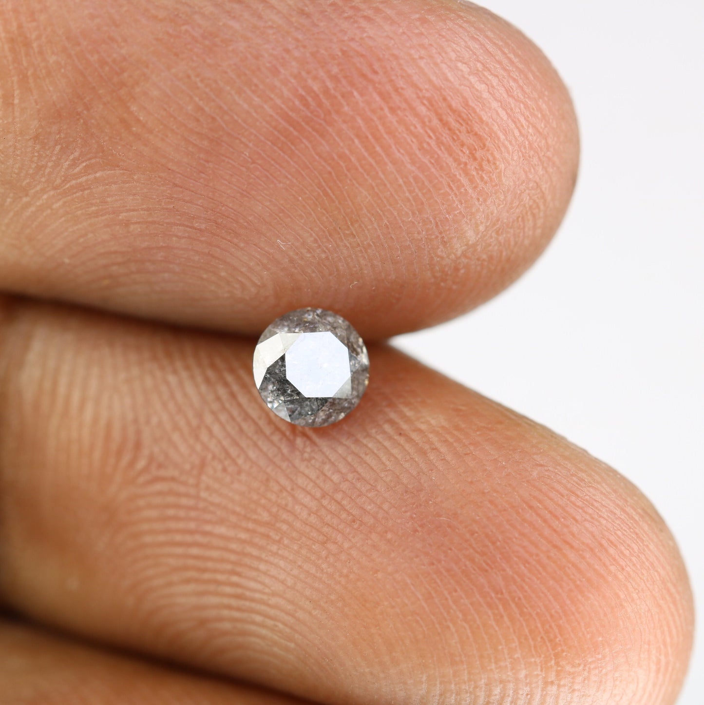 0.49 Carat Salt and Pepper Round Loose Diamond | Ideal for Custom Gold Rings | Unique Loose Diamond for Engagement or Wedding Jewelry